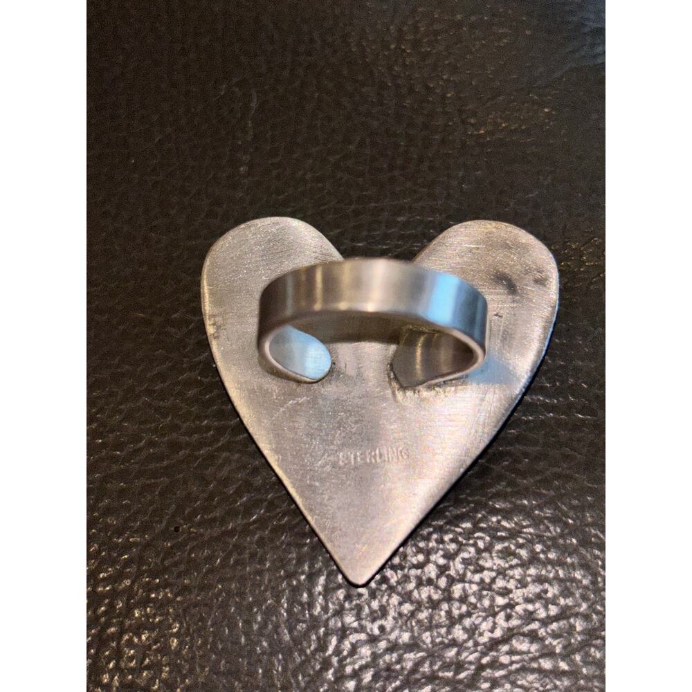Wow! Turquoise Heart Ring  in Sterling Silver. Stunning! - Picture 4 of 6